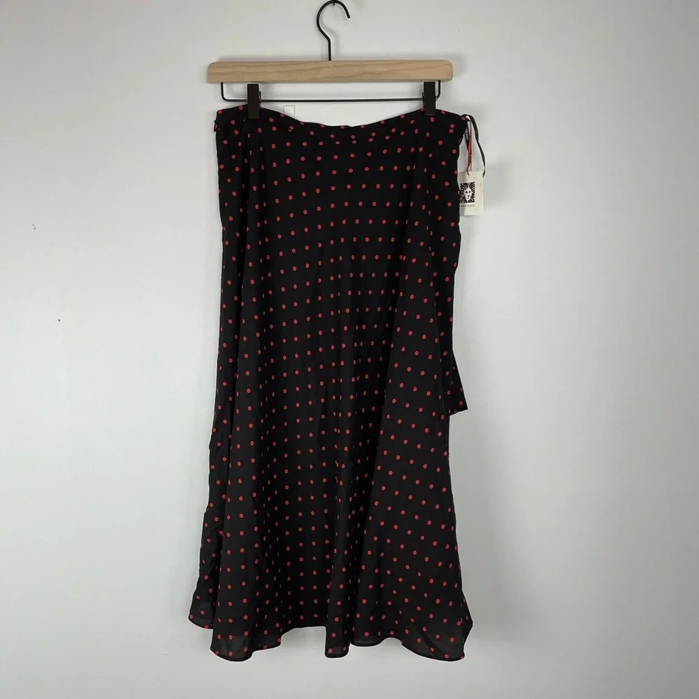 !!! Lowest Price!!! NWT Anne Klein Polka Dot Midi Faux Wrap Skirt - Picture 4 of 11